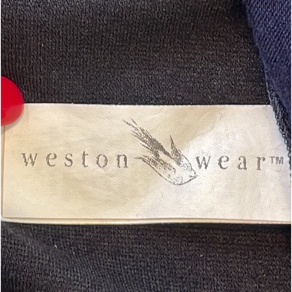 Weston Wear Islington Navy Blue Knit Pencil Dress with Lace Front (S) - Picture 10 of 11